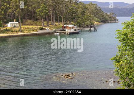 Vue depuis la tour de garde sur la photo du site historique de Port Arthur, Tasmanie, Australie, Océanie Banque D'Images
