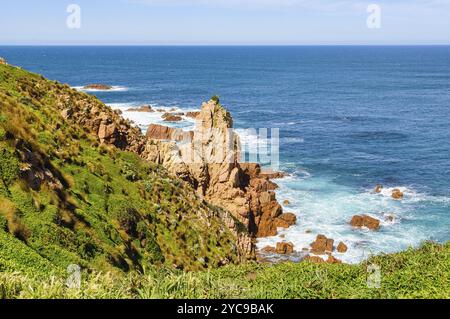 Structures rocheuses granitiques spectaculaires sous le point de vue Pinnacles à Cape Woolamai, Phillip Island, Victoria, Australie, Océanie Banque D'Images