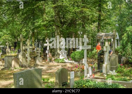 Cimetière de l'Église orthodoxe russe, église Constantine et Helena, Wittestraße, Tegel, Reinickendorf, Berlin, Allemagne, Friedhof der russisch- Banque D'Images