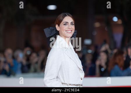 Rome, Italie. 21 octobre 2024. L'actrice Miriam Leone assiste au tapis rouge de 'Miss Fallaci' lors de la dix-neuvième édition du Rome film Fest, le 21 octobre 2024 (photo de Matteo Nardone/Pacific Press/Sipa USA) crédit : Sipa USA/Alamy Live News Banque D'Images