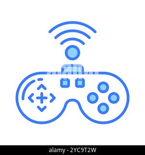 Vérifiez cette conception vectorielle de manette de jeu sans fil dans un style moderne, icône premium Illustration de Vecteur