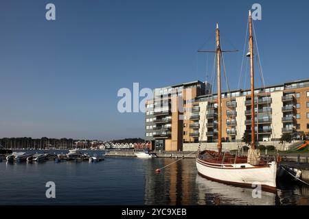 Le voilier préservé 'Wyvern' (lancé en 1897) est amarré à Stavanger, en Norvège. Banque D'Images