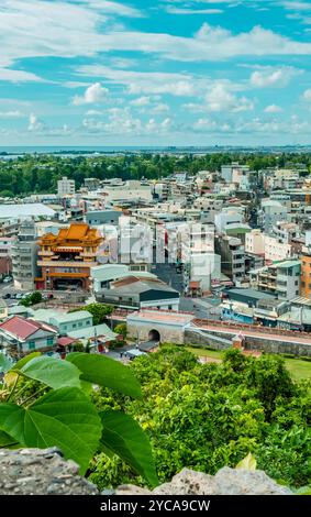 Vue aérienne de Kaohsiung, Taiwan depuis la forteresse de Fongshan Banque D'Images