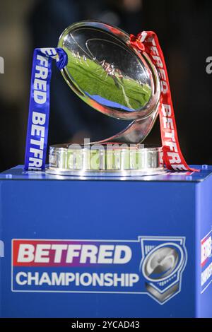 Wakefield, Angleterre - 19 octobre 2024 - Trophée de championnat.. Rugby League, Betfred Championship Grand final, Wakefield Trinity vs Toulouse Olympique au DIY Kitchens Stadium, Wakefield, UK Dean Williams Banque D'Images