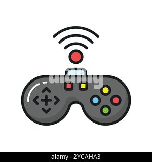 Vérifiez cette conception vectorielle de manette de jeu sans fil dans un style moderne, icône premium Illustration de Vecteur