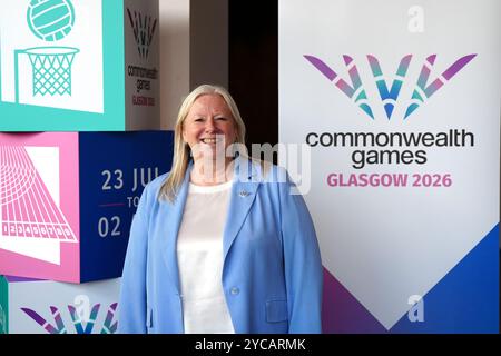 Directrice générale de la Fédération des Jeux du Commonwealth, Katie Sadleir, lors d'un événement de confirmation de l'hôte des Jeux du Commonwealth au SEC Armadillo, Glasgow. Date de la photo : mardi 22 octobre 2024. Banque D'Images