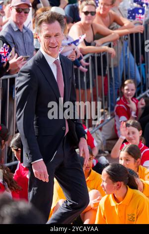 Sydney, Australie. 22 octobre 2024. Premier ministre de Nouvelle-Galles du Sud, Chris Minns arrive devant la reine Camilla et le roi Charles III à l'Opéra de Sydney le 22 octobre 2024 à Sydney, Australie crédit : IOIO IMAGES/Alamy Live News Banque D'Images