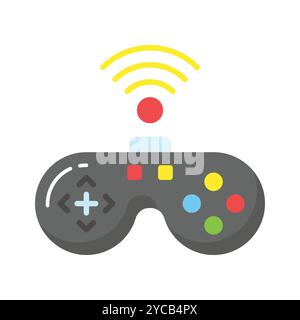 Vérifiez cette conception vectorielle de manette de jeu sans fil dans un style moderne, icône premium Illustration de Vecteur