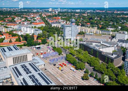 Messe Berlin, bâtiment principal historique, salles d'exposition, Masurenallee, Maison de la radiodiffusion, RBB, Berlin, Allemagne, historisches Hauptgebäude, Messehal Banque D'Images