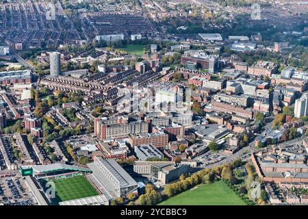 Une vue aérienne de la région de l'Université, à Leicester, East Midlands, centre de l'Angleterre Royaume-Uni Banque D'Images