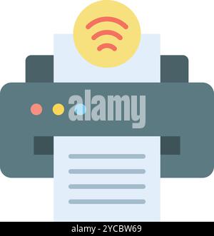 Image vectorielle de l'icône Smart Printer. Convient pour les applications mobiles, les applications Web et les supports d'impression. Illustration de Vecteur