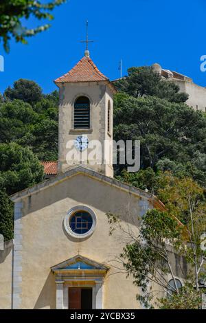 Église Sainte-Anne de Porquerolles, dans le Var, Provence, France Banque D'Images