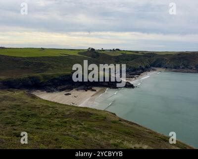 Sur la photo est une promenade côtière de Cornouailles, Royaume-Uni. Banque D'Images