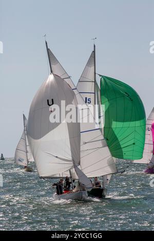Seaview Mermaid classe yachts course dans la Cowes week 2022 régate Banque D'Images