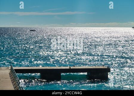 jetée à Cala Millor, Majorque, Espagne Banque D'Images