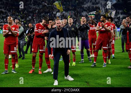 Allianz Stadium, Turin, Italie. 22 octobre 2024. UEFA Champions League Football ; Juventus versus Stuttgart ; Sebastian Hoeness entraîneur-chef du VfB Stuttgart crédit : action plus Sports/Alamy Live News Banque D'Images