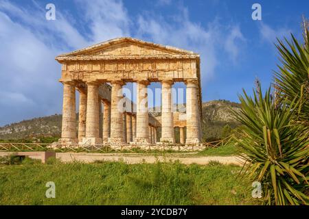 Temple dorique, Segesta, Calatafimi , Trapani, Sicile, Italie Banque D'Images