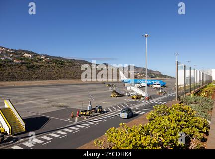 Funchal, Madère - 29.09.2024 : avion Robinson TUI à l'aéroport Funchal Cristiano Ronaldo. Île de Madère, Portugal Banque D'Images