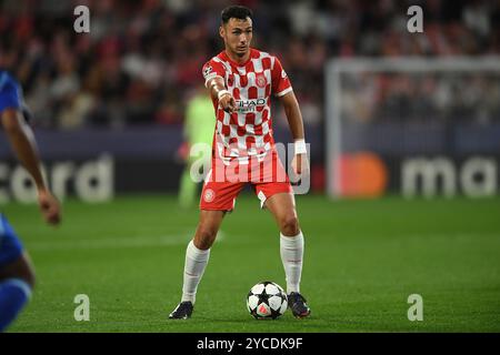 Gérone, ESP. 22 octobre 2024. GIRONA FC-SLOVAN BRATISLAVA 22 octobre 2024 Arnau (4) de Girona FC lors du match de phase de la Ligue des Champions 2024/25 de l'UEFA entre Girona FC et Slovan Bratislava au stade municipal de Montilivi à Gérone, Espagne. Crédit : Rosdemora/Alamy Live News Banque D'Images