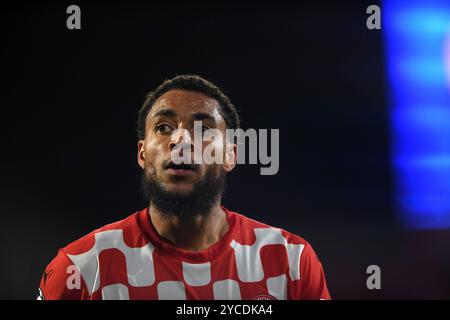 Gérone, ESP. 22 octobre 2024. GIRONA FC-SLOVAN BRATISLAVA 22 octobre 2024 Danjuma (11) du Girona FC lors du match de phase de la Ligue des Champions 2024/25 de l'UEFA entre Girona FC et Slovan Bratislava au stade municipal de Montilivi à Gérone, Espagne. Crédit : Rosdemora/Alamy Live News Banque D'Images