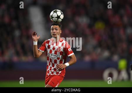 Gérone, ESP. 22 octobre 2024. GIRONA FC-SLOVAN BRATISLAVA 22 octobre 2024 Arnau (4) de Girona FC lors du match de phase de la Ligue des Champions 2024/25 de l'UEFA entre Girona FC et Slovan Bratislava au stade municipal de Montilivi à Gérone, Espagne. Crédit : Rosdemora/Alamy Live News Banque D'Images