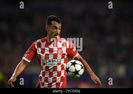 Gérone, ESP. 22 octobre 2024. GIRONA FC-SLOVAN BRATISLAVA 22 octobre 2024 Miovski (19 ans) de Girona FC lors du match de phase de la Ligue des champions 2024/25 de l'UEFA entre Girona FC et Slovan Bratislava au stade municipal de Montilivi à Gérone, Espagne. Crédit : Rosdemora/Alamy Live News Banque D'Images