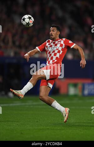Gérone, ESP. 22 octobre 2024. GIRONA FC-SLOVAN BRATISLAVA 22 octobre 2024 Miovski (19 ans) de Girona FC lors du match de phase de la Ligue des champions 2024/25 de l'UEFA entre Girona FC et Slovan Bratislava au stade municipal de Montilivi à Gérone, Espagne. Crédit : Rosdemora/Alamy Live News Banque D'Images