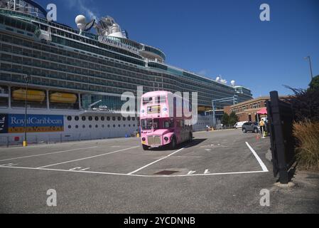 Autobus charter à deux étages, Saint John, Nouveau-Brunswick, Canada, Banque D'Images