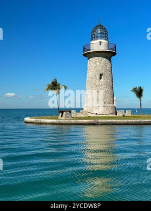 Phare de Boca Chita Key, Biscayne Bay, Floride, États-Unis Banque D'Images