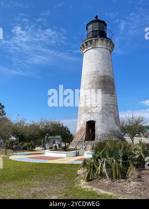 Phare de Round Island, Pascagoula, Mississippi, États-Unis Banque D'Images