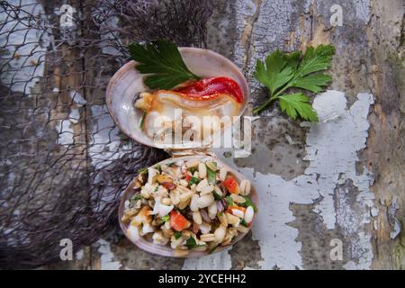 Présentation du risotto chaud au persil et à l'ail Fasolaro co Banque D'Images