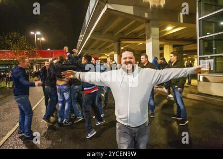 28 novembre 2015 Dussseldorf, Allemagne. Fans britanniques de Tyson Fury à Dusseldorf Banque D'Images