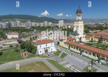 Alba Iulia vue aérienne de la Citadelle Alba-Carolina à Alba Iulia, Roumanie, Europe Banque D'Images