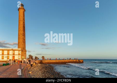 Faro de Maspalomas, phare de Maspalomas, Gran Canaria, Îles Canaries, Espagne Banque D'Images