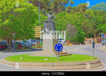 Monument Candido, Mesonero Mayor de Castilla à Ségovie, près de Madrid. En 1985, la vieille ville de Ségovie et son aqueduc ont été déclaré Patrimoine de tr Banque D'Images