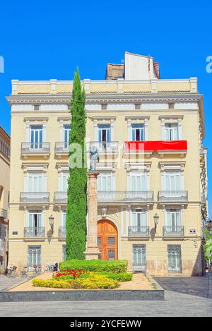 Valence, Espagne - Juin 13, 2017 : Palais de la Generalitat (gouvernement) de Valence, le Square Manises. Banque D'Images