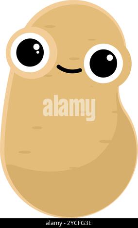 pomme de terre mignonne dans le style kawaii - illustration vectorielle Illustration de Vecteur