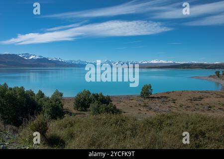 Alpes du Sud, Mont Cook et lac Pukaki Banque D'Images