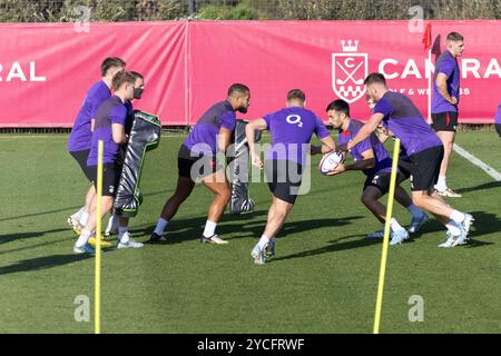 Girona, Espagne, 23 octobre 2024 - les Anglais s'entraînent au camp d'entraînement de rugby d'élite de l'Angleterre Camiral Wellness Club, Girona crédit : Howard Sayer/Alamy Live News Banque D'Images