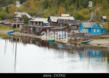 Village en bois sur la côte de la mer du Nord Banque D'Images