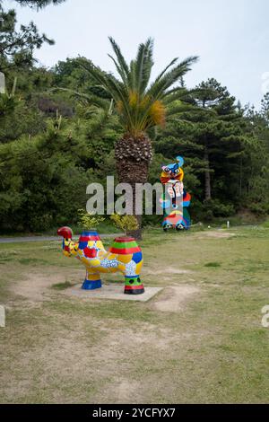 Sculptures au Musée Benesse House sur l'île de Naoshima au Japon Banque D'Images