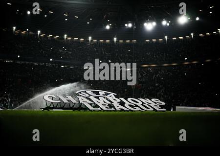 Torino, Italie. 22 octobre 2024. LOGO de l'UCL lors du match de football de l'UEFA Champions League, entre la Juventus et Stuttgart au stade Allianz de Turin, dans le nord-ouest de l'Italie - mardi 22 octobre 2024. Sport - Football (photo de Marco Alpozzi/Lapresse) crédit : LaPresse/Alamy Live News Banque D'Images