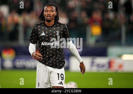 Torino, Italie. 22 octobre 2024. Khephren Thuram de la Juventus lors du match de football de l'UEFA Champions League, entre la Juventus et Stuttgart au stade Allianz de Turin, dans le nord-ouest de l'Italie - mardi 22 octobre 2024. Sport - Football (photo de Marco Alpozzi/Lapresse) crédit : LaPresse/Alamy Live News Banque D'Images