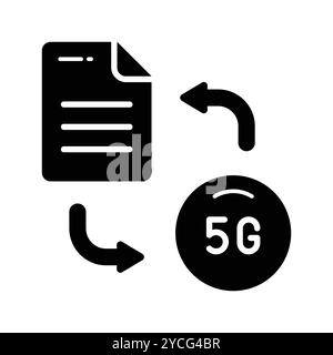 Vecteur magnifiquement conçu de document de réseau 5G dans un style à la mode, icône modifiable Illustration de Vecteur