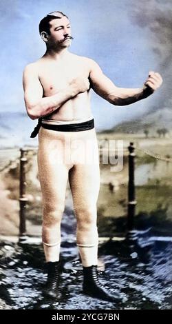 JOHN l SULLIVAN (1858-1918) boxeur de championnat américain vers 1882 Banque D'Images