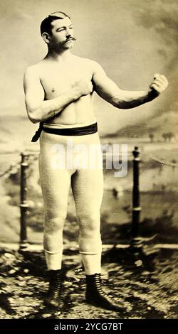 JOHN l SULLIVAN (1858-1918) boxeur de championnat américain vers 1882 Banque D'Images