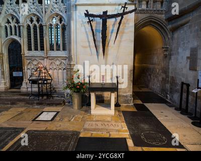 Le martyre, site du meurtre de Thomas Beckets, Cathédrale de Canterbury, Canterbury, Kent, Angleterre, UK, GB. Banque D'Images