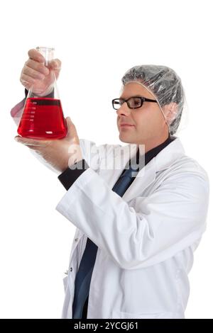 Chercheur scientifique - Chimie de l'erlenmeyer avec Banque D'Images
