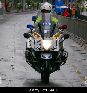 Moteurs de police pendant le Tour de Hongrie Banque D'Images