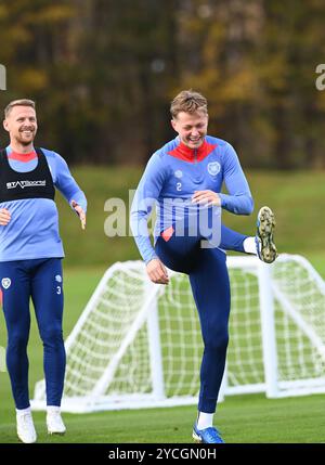 Centre sportif Oriam. Édimbourg Écosse Royaume-Uni 23 Oct 24 session d'entraînement des cœurs pour le match de l'UEFA Conference League avec Omonoia. Frankie Kent of Hearts Credit : eric mccowat/Alamy Live News Banque D'Images